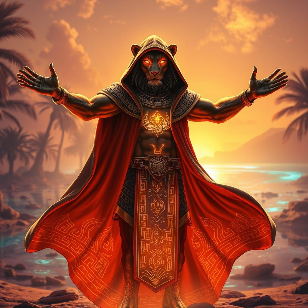 Lion God Wizard Soars in African Oasis