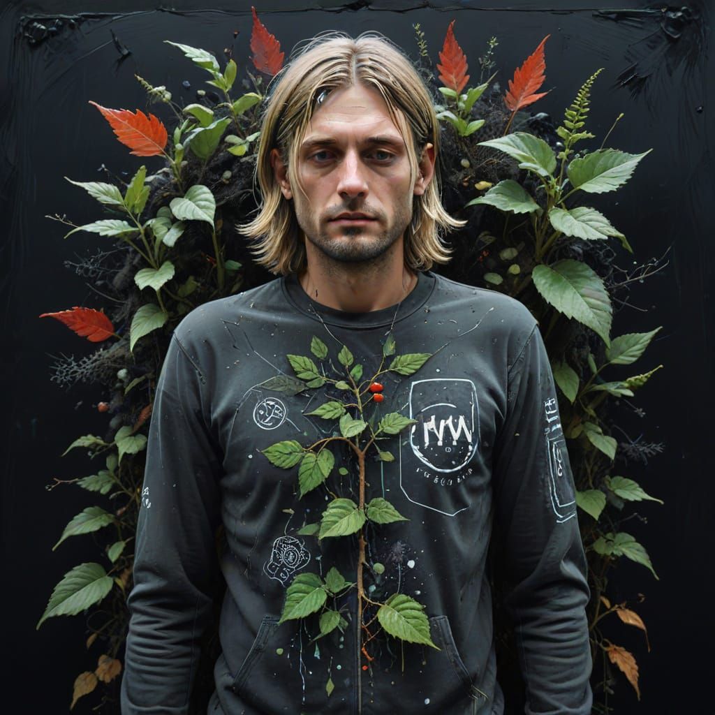 Surreal Dirt Mosaic Portrait in Futuristic Surrealist Style