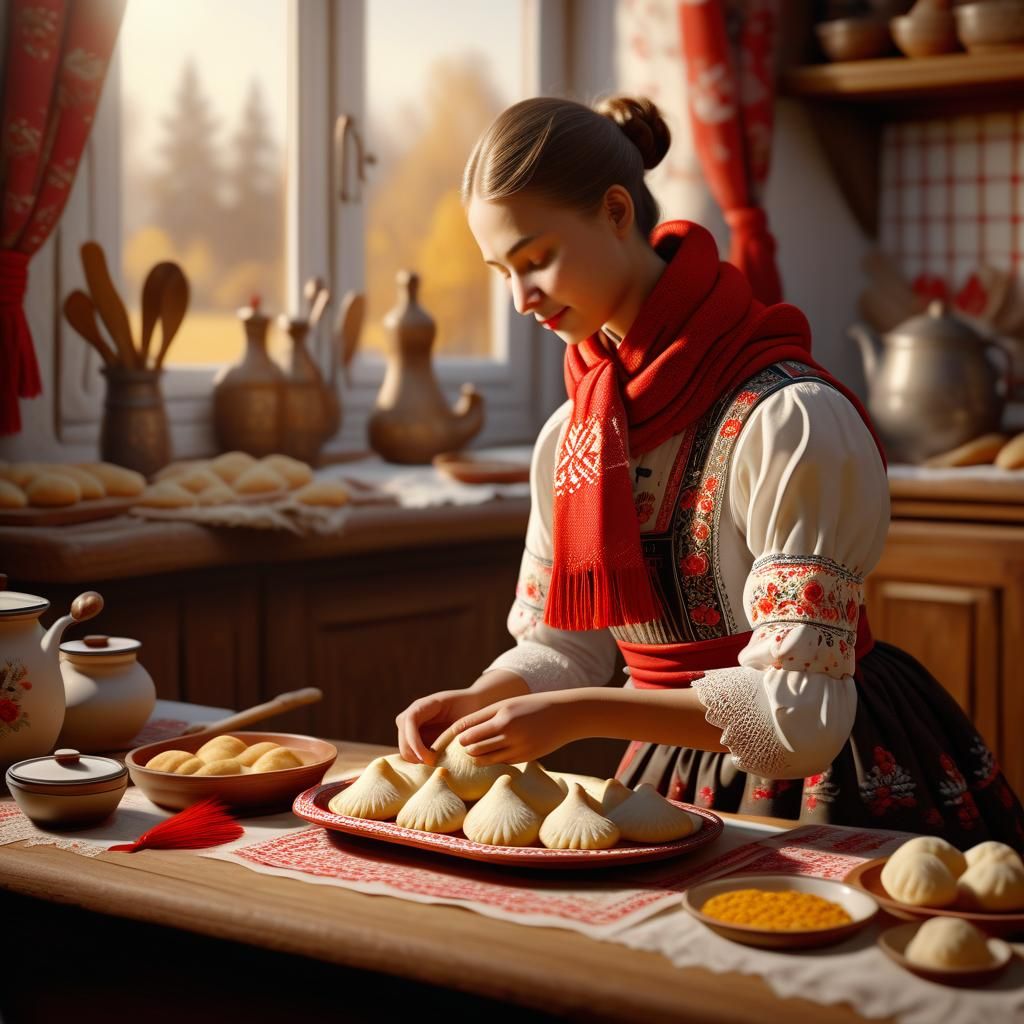 Hyperrealistic Ukrainian Folk Art-Inspired Digital Painting