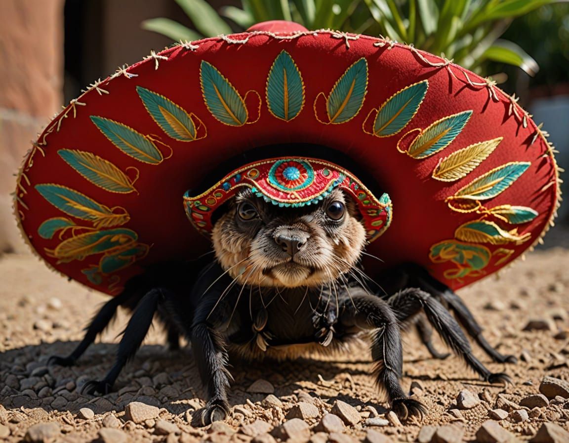 Decorated Sombrero Reveals Tarantula