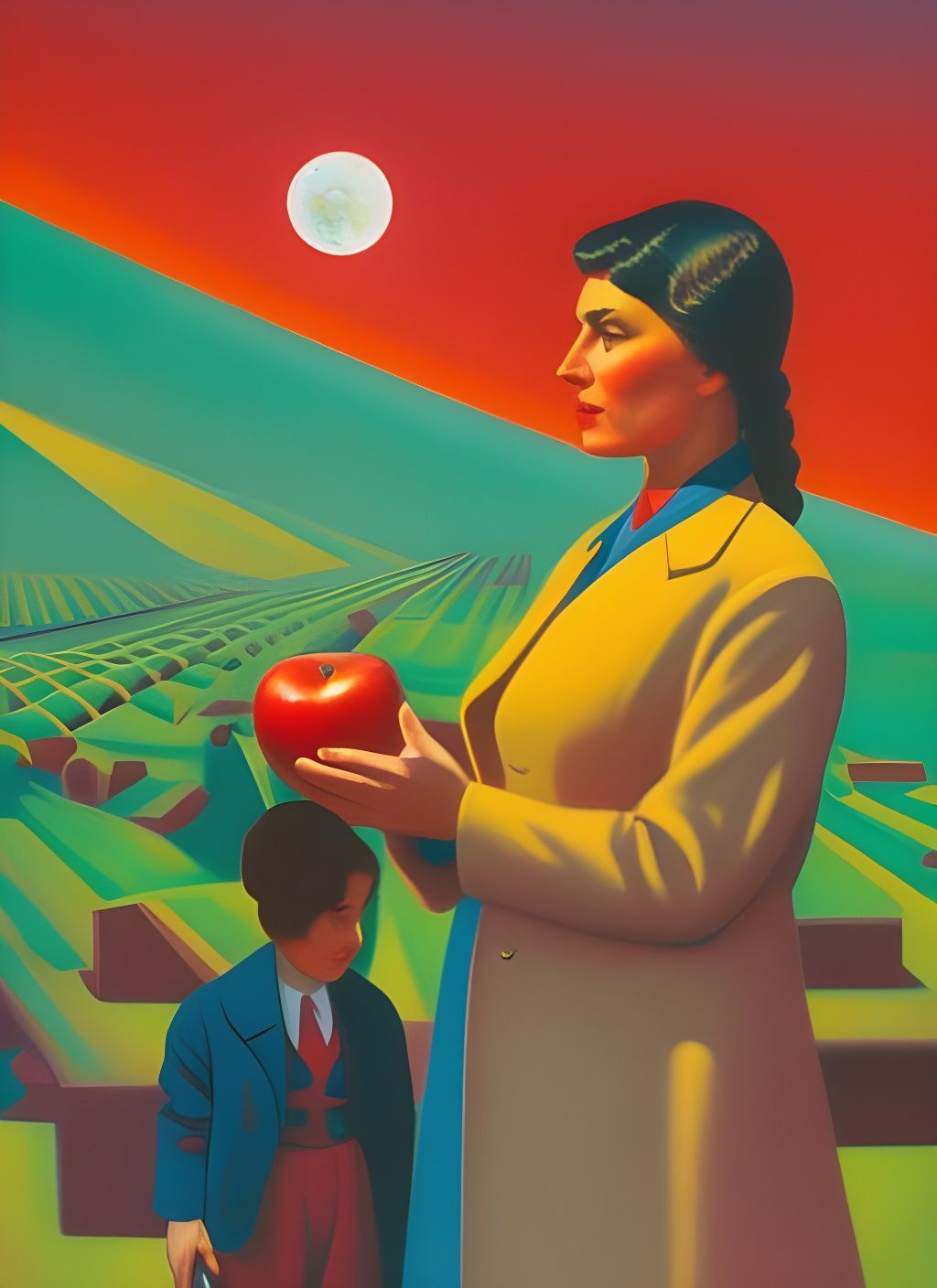 Soviet Woman in Martian Orchard: Socialist Realism