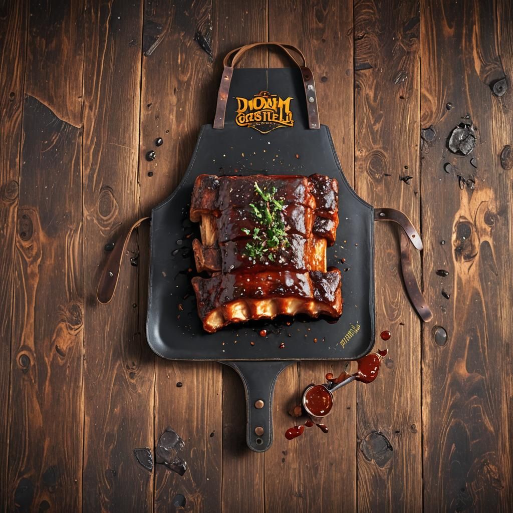 Sizzling Barbecue Ribs with Tangy Sauce, 8K Render