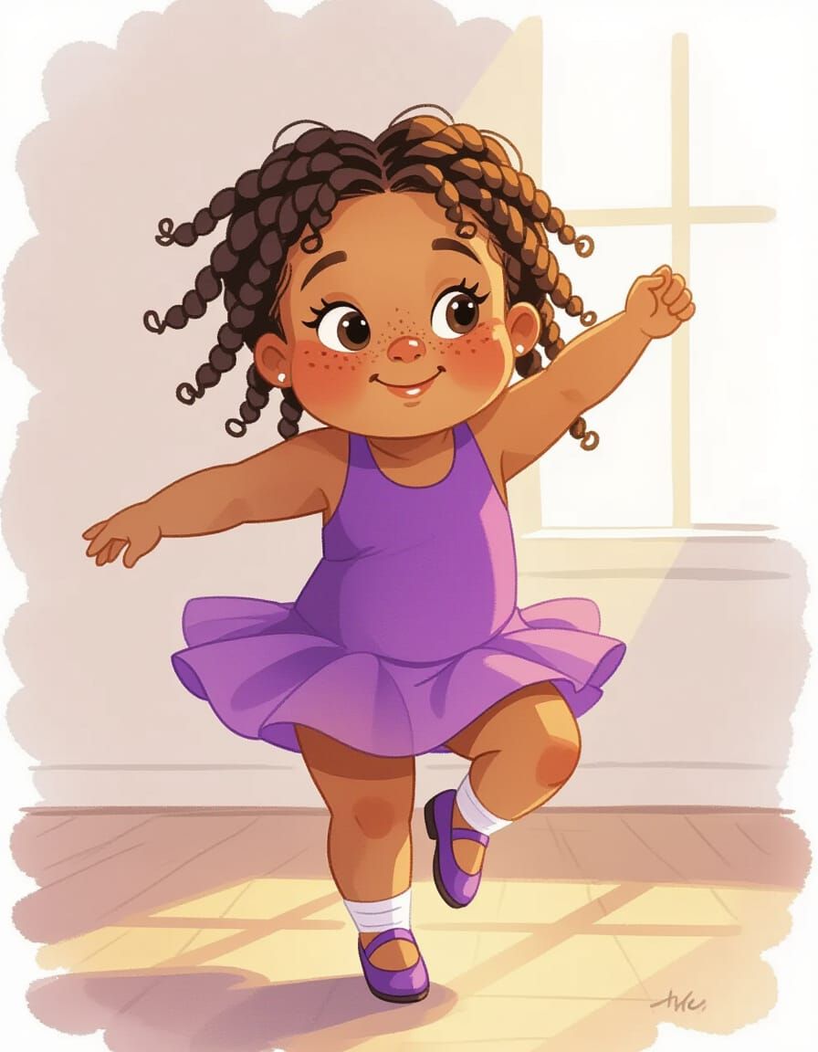 Girl in Tap Class: Watercolor Painting