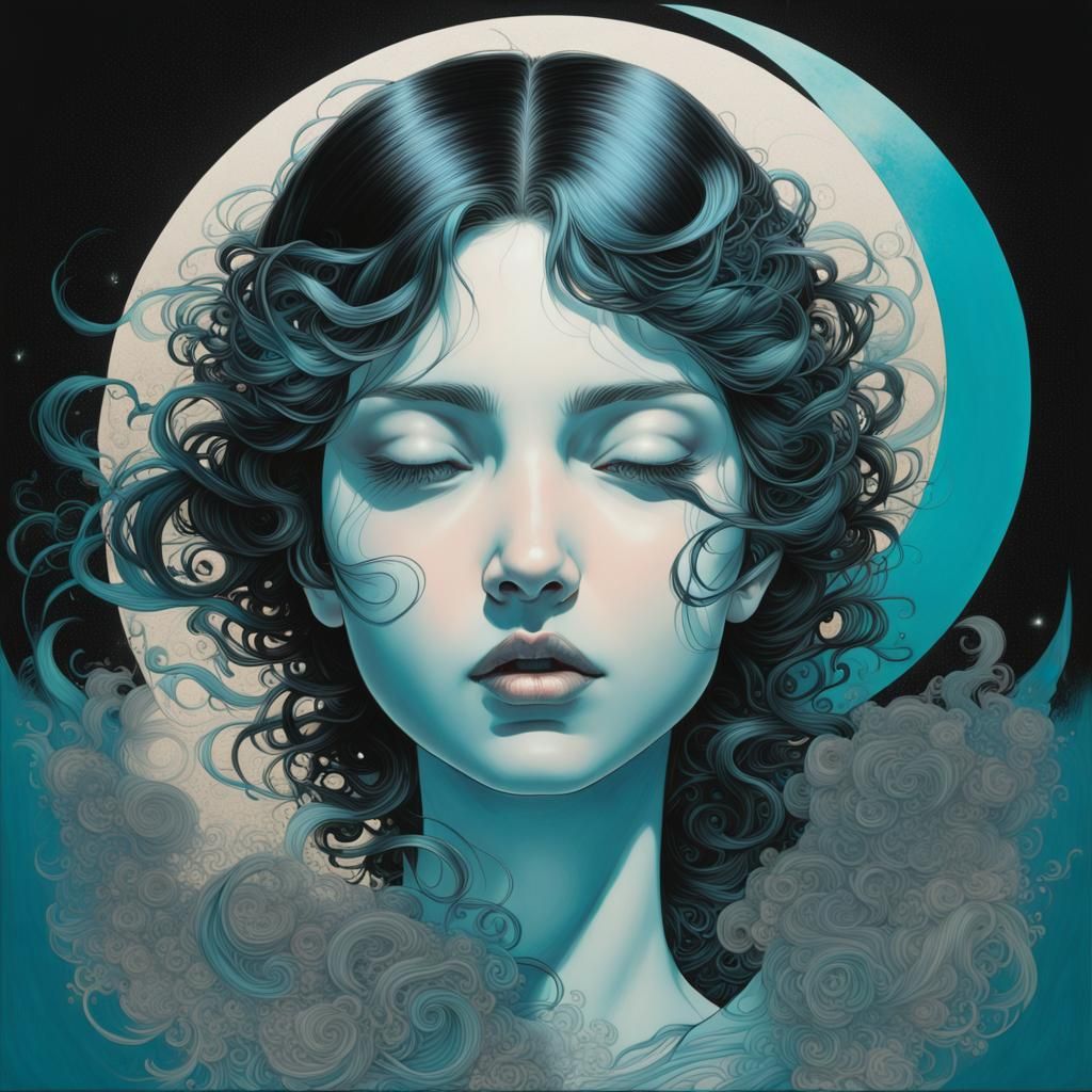 Women's Faces in Airbrush Art with Moon Sparkles