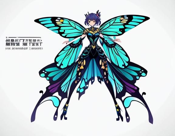 Butterfly Girl Character Design in Cute Art Style