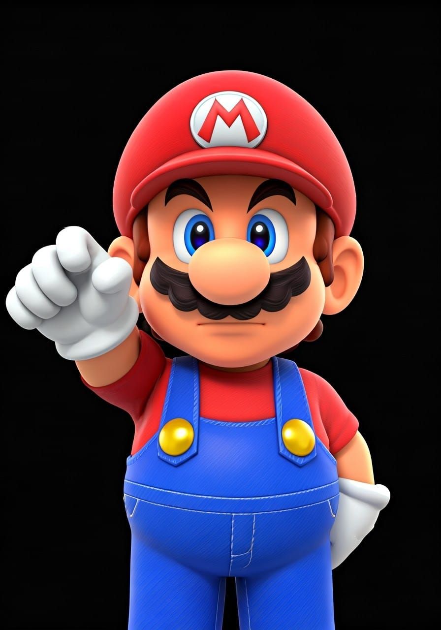 Mario Raises Eyebrow, Digital Art