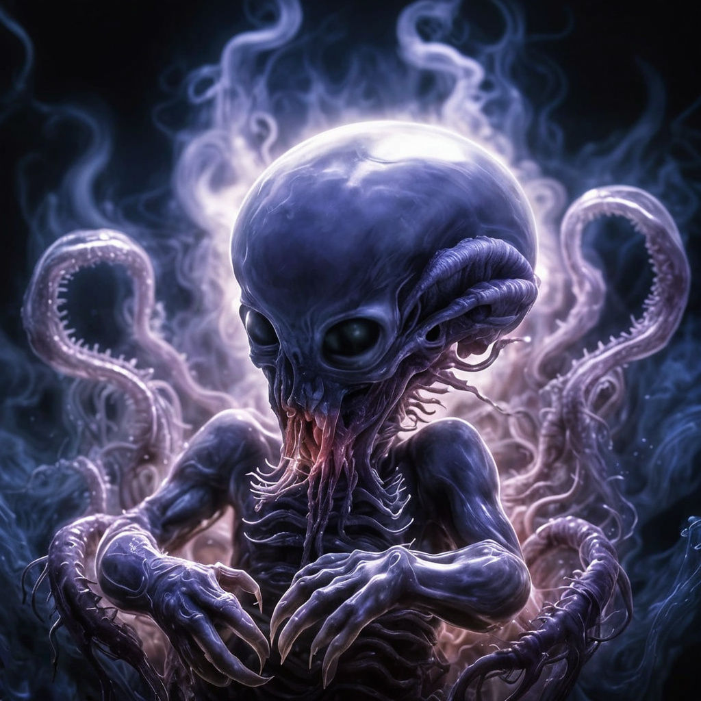 Xenomorphic Baby in Utero: Kirlian Photography