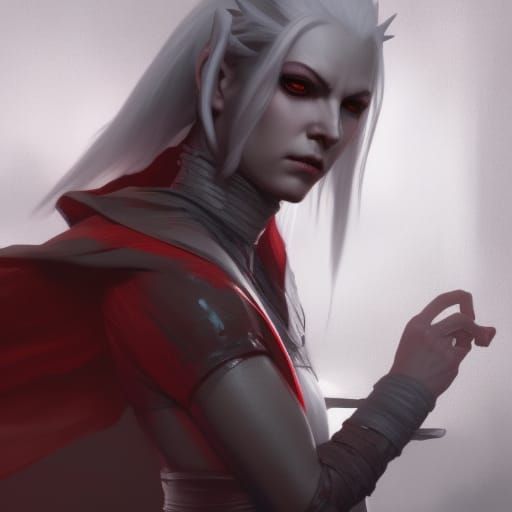 Pale Tiefling Character Rendered with Octane