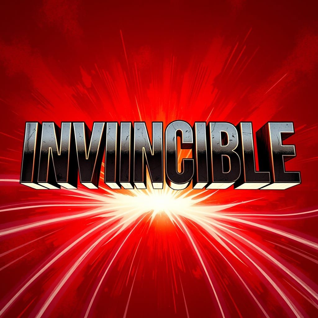 Invincible Title Card in Superhero Comic Book Style