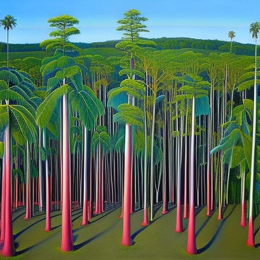 Detailed Landscape Painting in Impasto Style