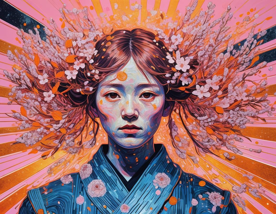 Restraining Agony: Ethereal Abstract Art in Van Gogh Style