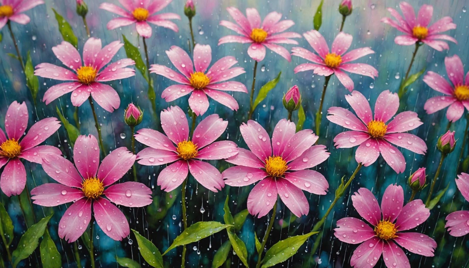 Surreal Pink Bloom in Dreamy Impressionist Harmony