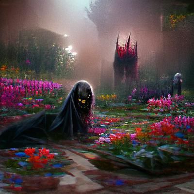 Sinister Flower Garden in Dark Fantasy Style