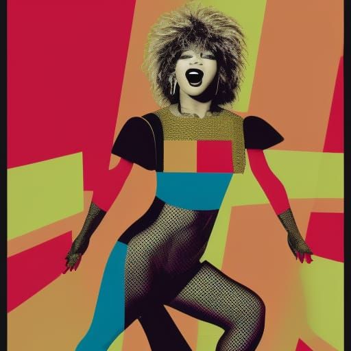 Tina Turner Tribute in Geometric Pop Art Style