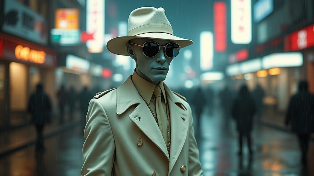 Mysterious Alien Spy in Neon City