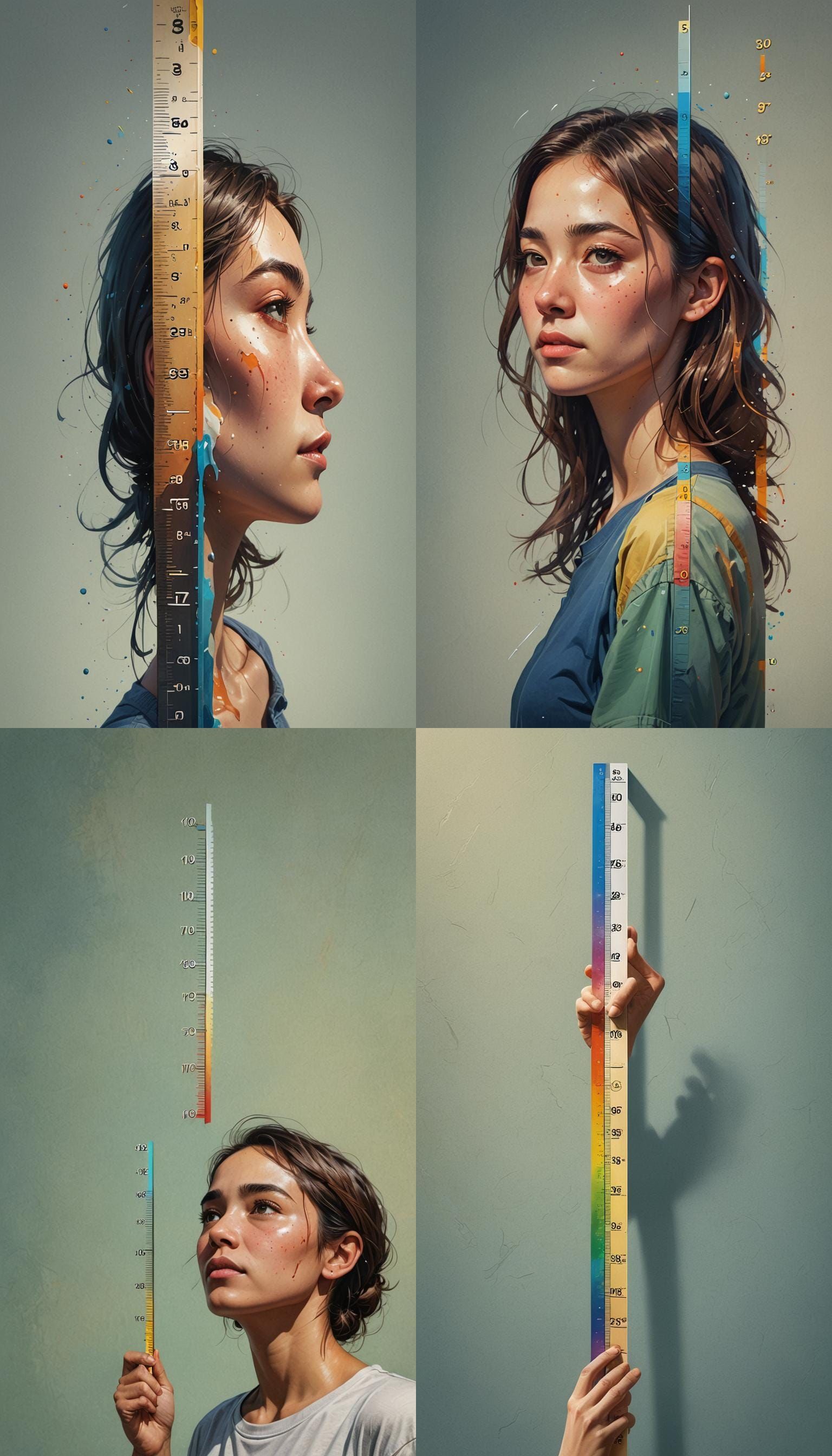 Height Variation: A Hyperrealistic Illustration