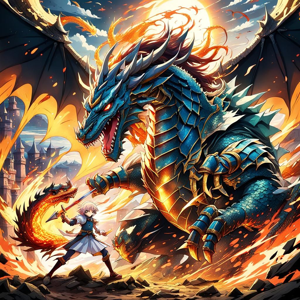 Knight vs Dragon Anime Key Visual