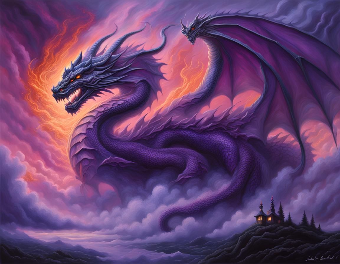 Dragon Clouds Unleash Fiery Lightning