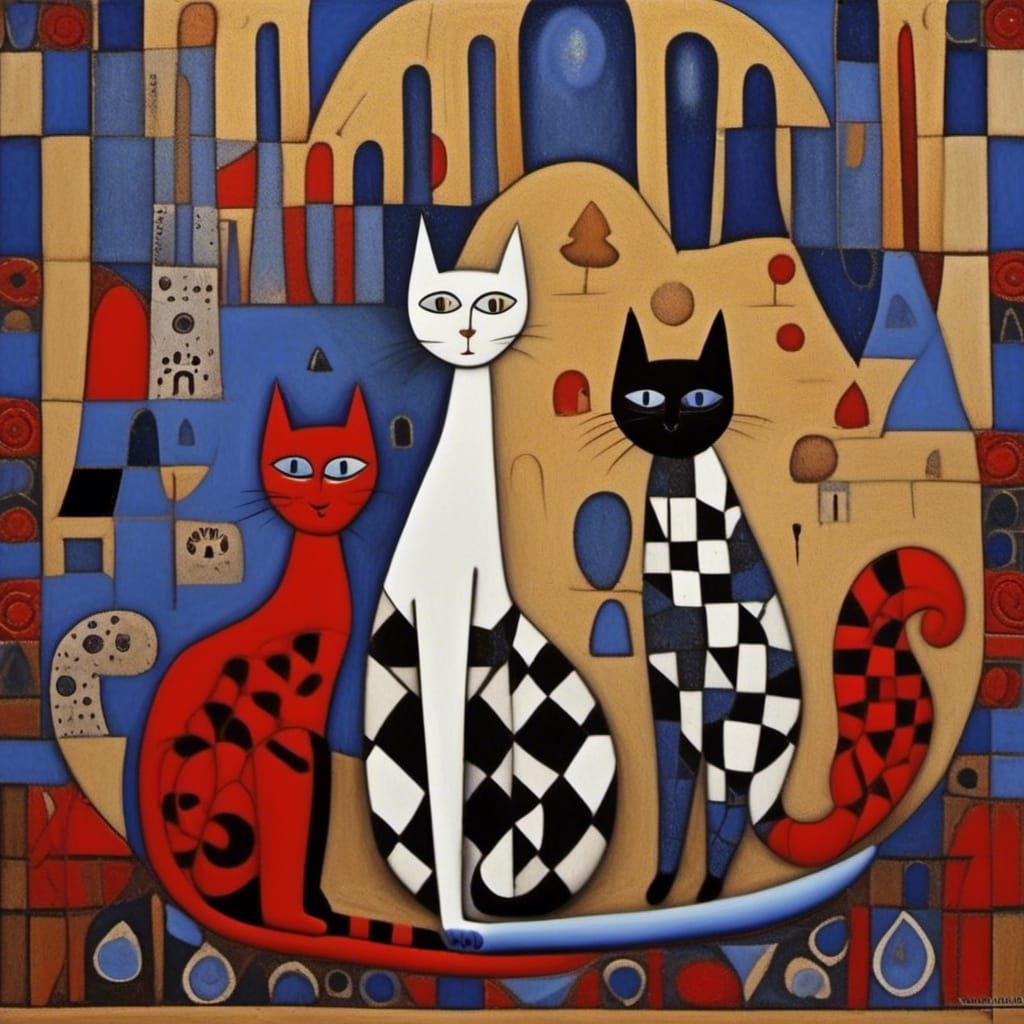 Surreal Cats Dreaming of a Biomorphic World