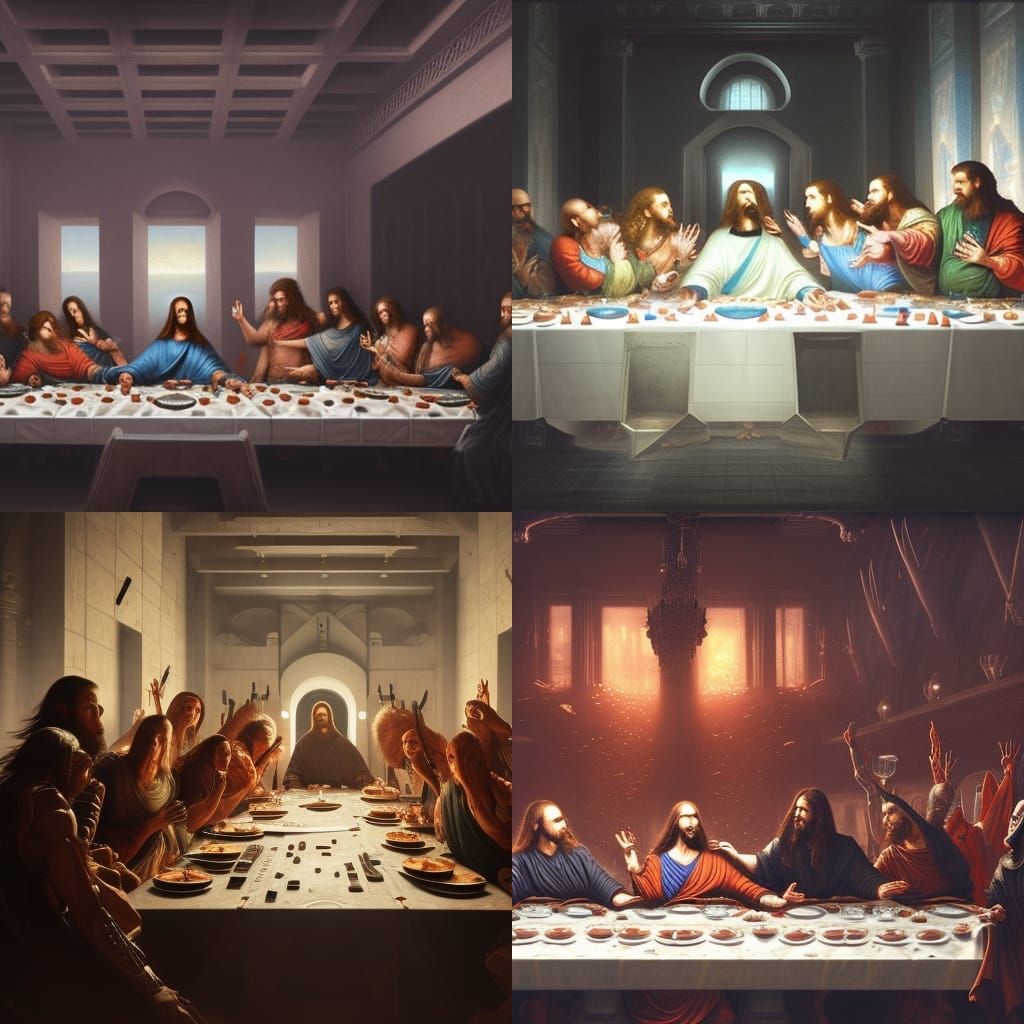 Futuristic Last Supper in Dark Fantasy Style