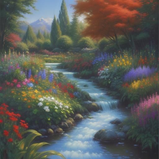 Buchart Gardens: Oil Painting Landscape