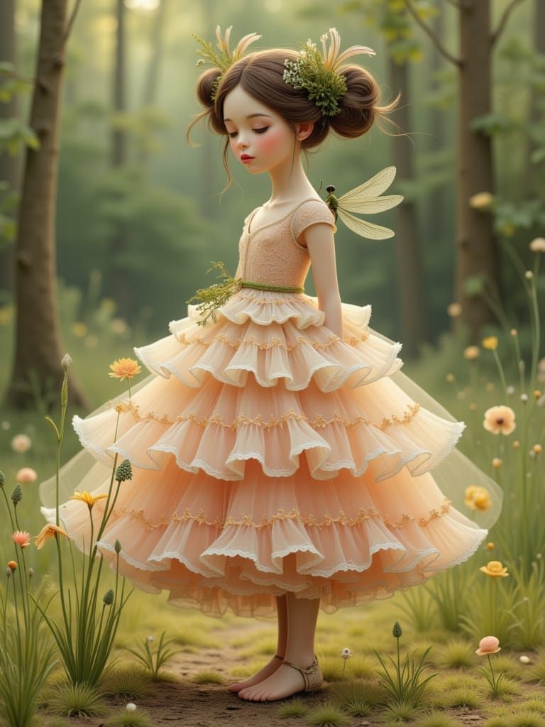Ethereal Forest Nymph with Mushroom Hair
