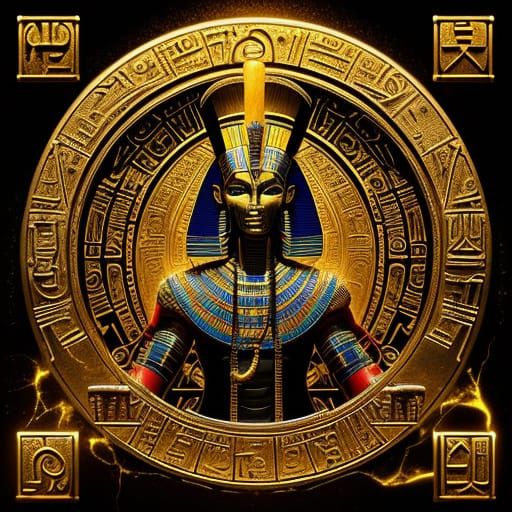 Golden Ankh in Egyptian Tomb: Surreal Digital Art