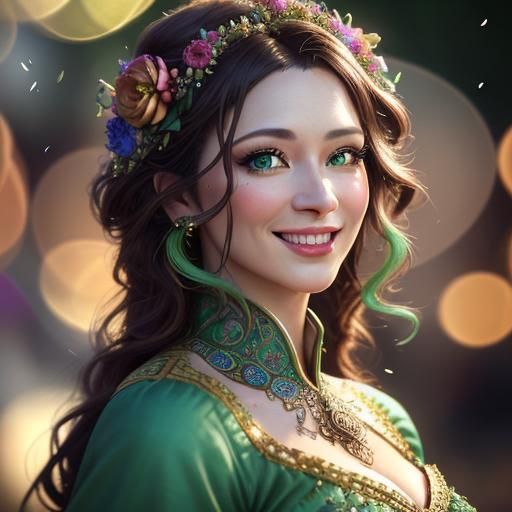 Steampunk Woman with Adoring Expression