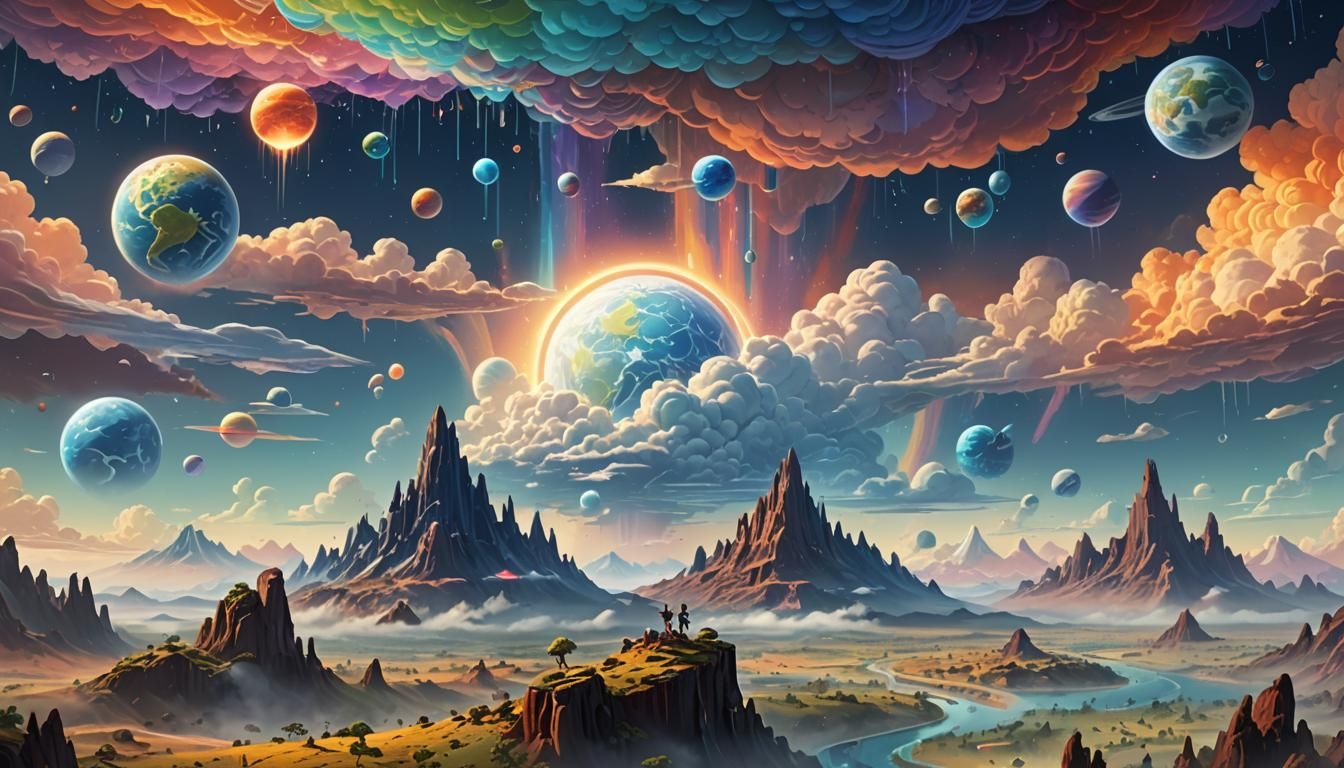 Atmospheric Layers as Cartoon Characters in 3D