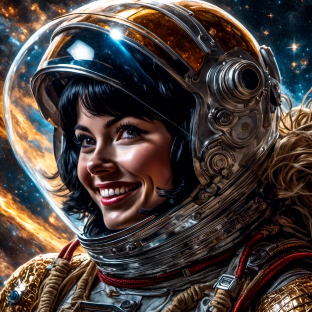Spider-Woman in Space: Hyperrealistic Comic Book Art