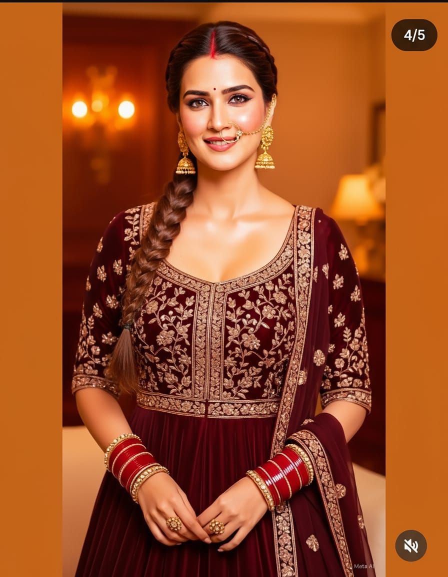 Elegant Bride with French Braid and Sindoor