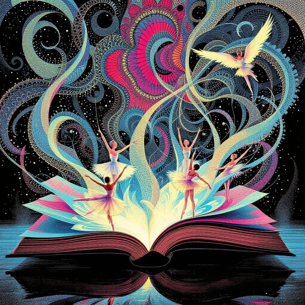 Pop Art Dancers on Open Book