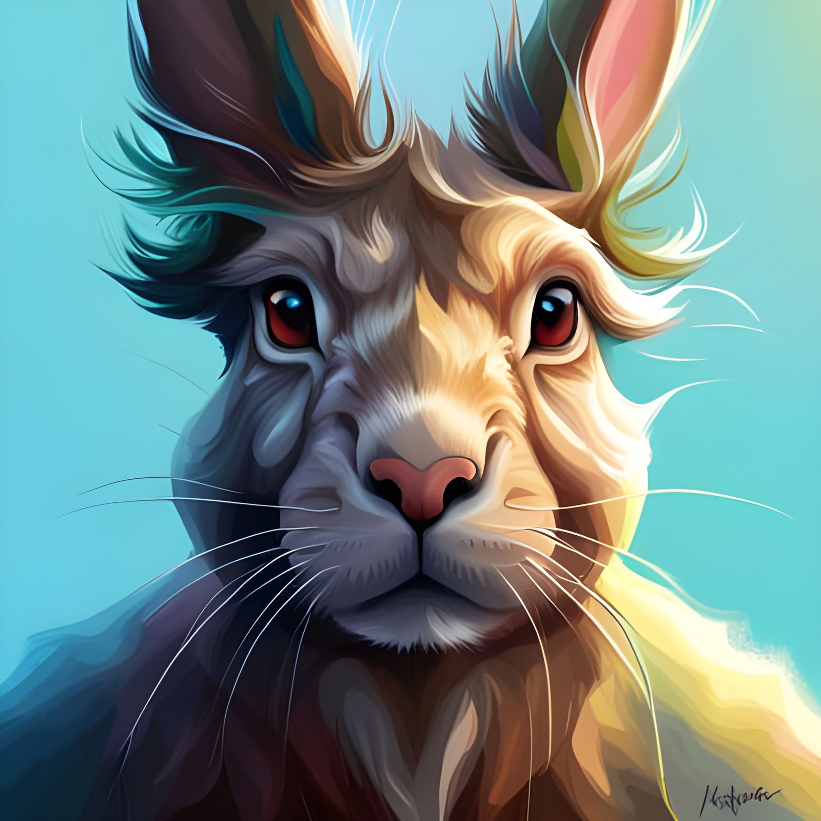 Hyperrealistic Easter Rabbit in Splash Art Style