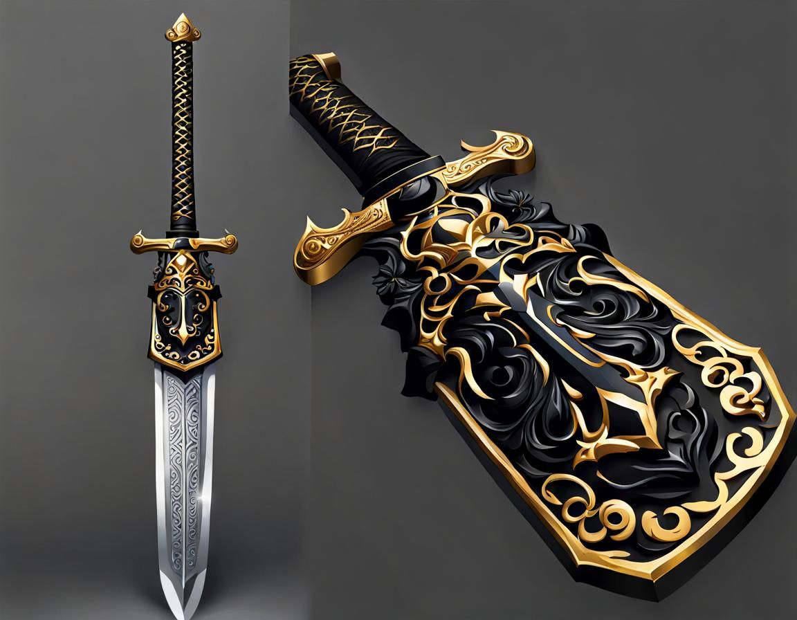 Black Iron and Gold Sword
