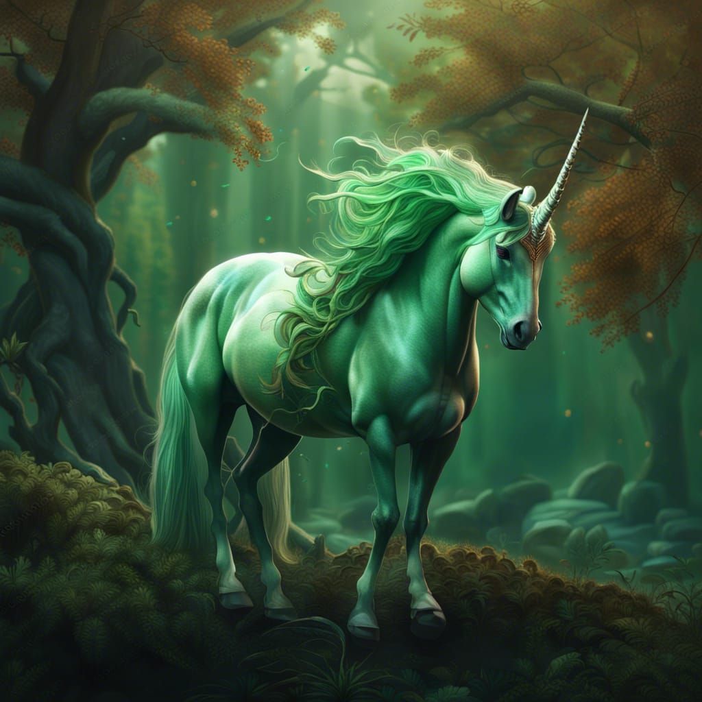 Green unicorn