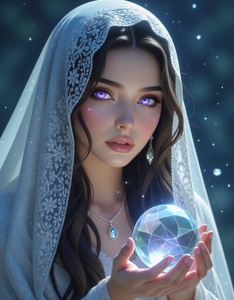 Mystic Seer Portrait with Crystal Orb