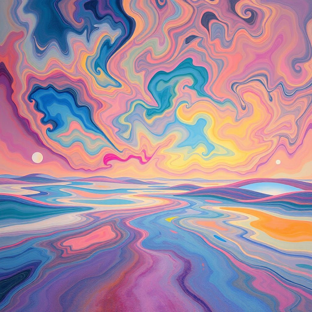 Vibrant Dreamscape Harmony in Cosmic Colors