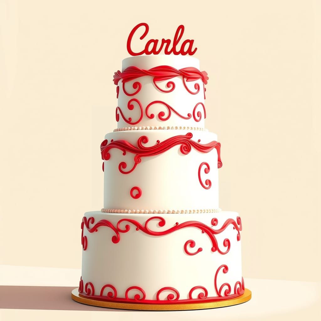 Stunning French-Inspired Birthday Cake in Red and White