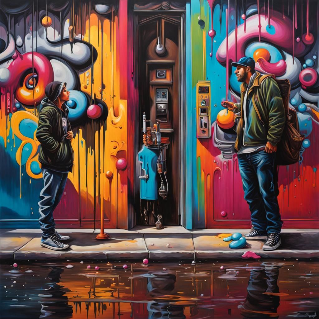 Jealousy in Hyperrealistic Graffiti Art