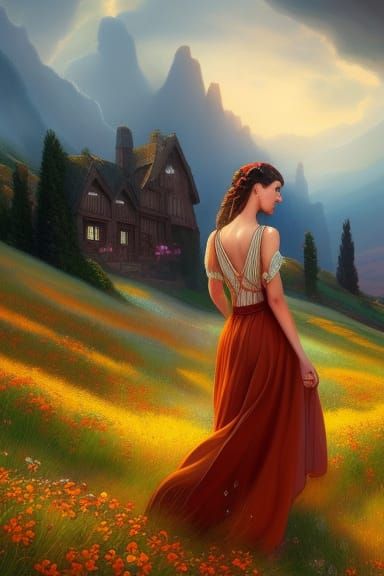 Humanoid German Shepherd in Detailed Fantasy Art