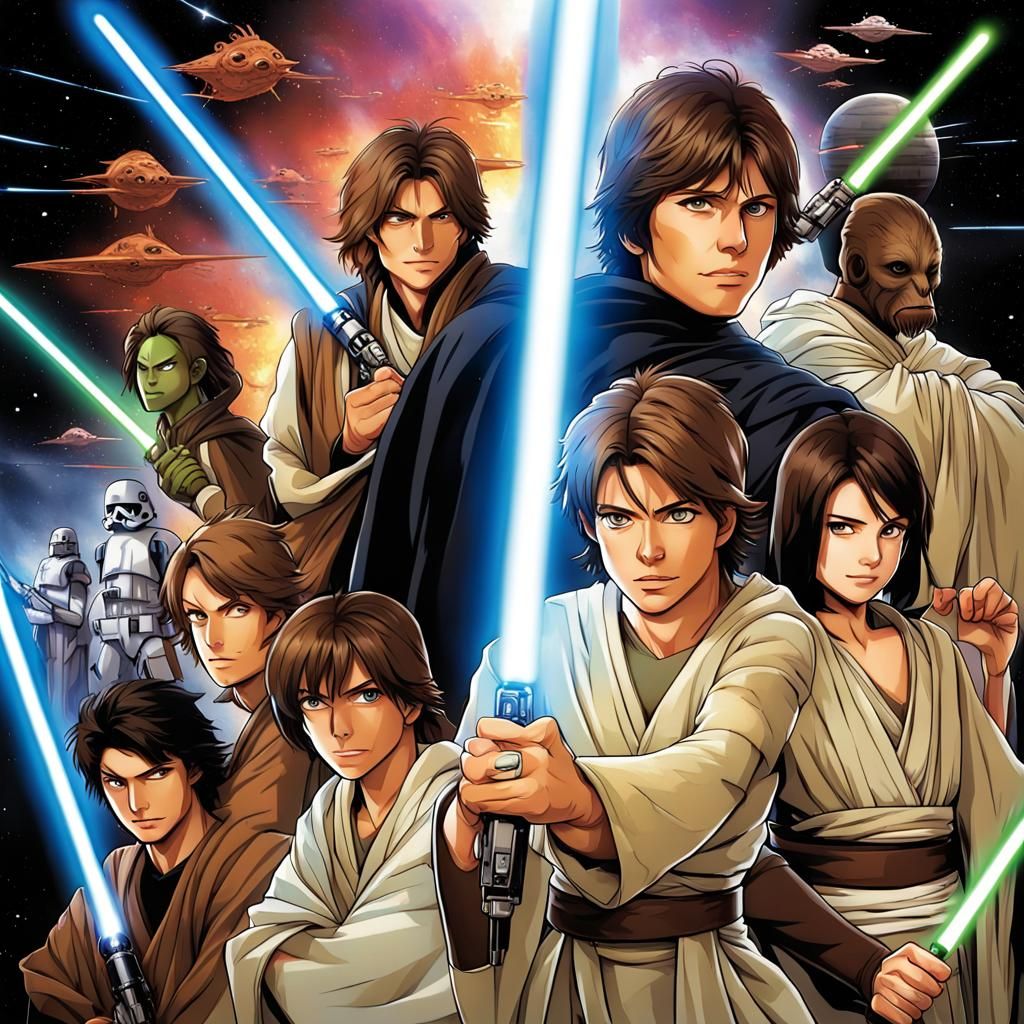 Star Wars Jedi Academy Anime Style Poster