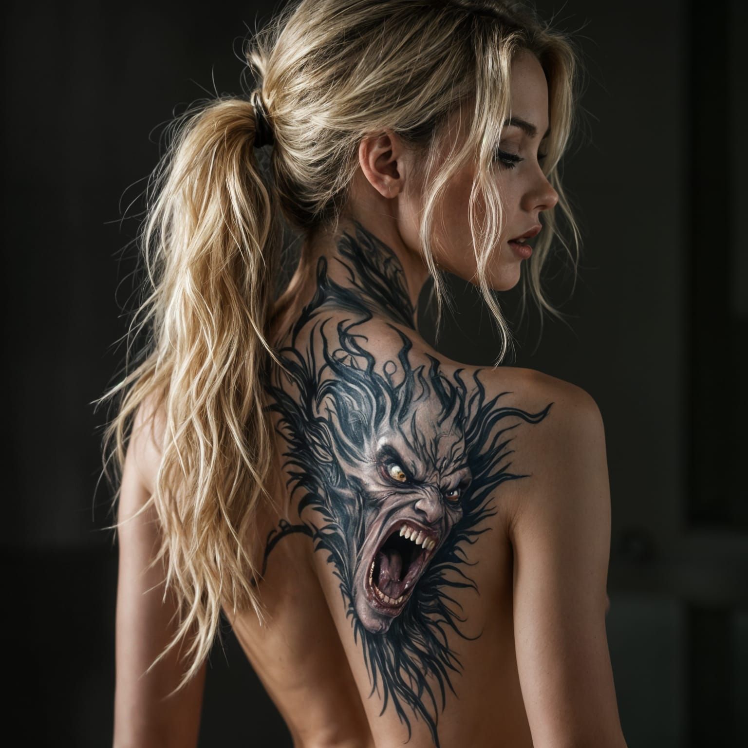 Stunning 3D Demon Tattoo in Hyper-Realistic Detail