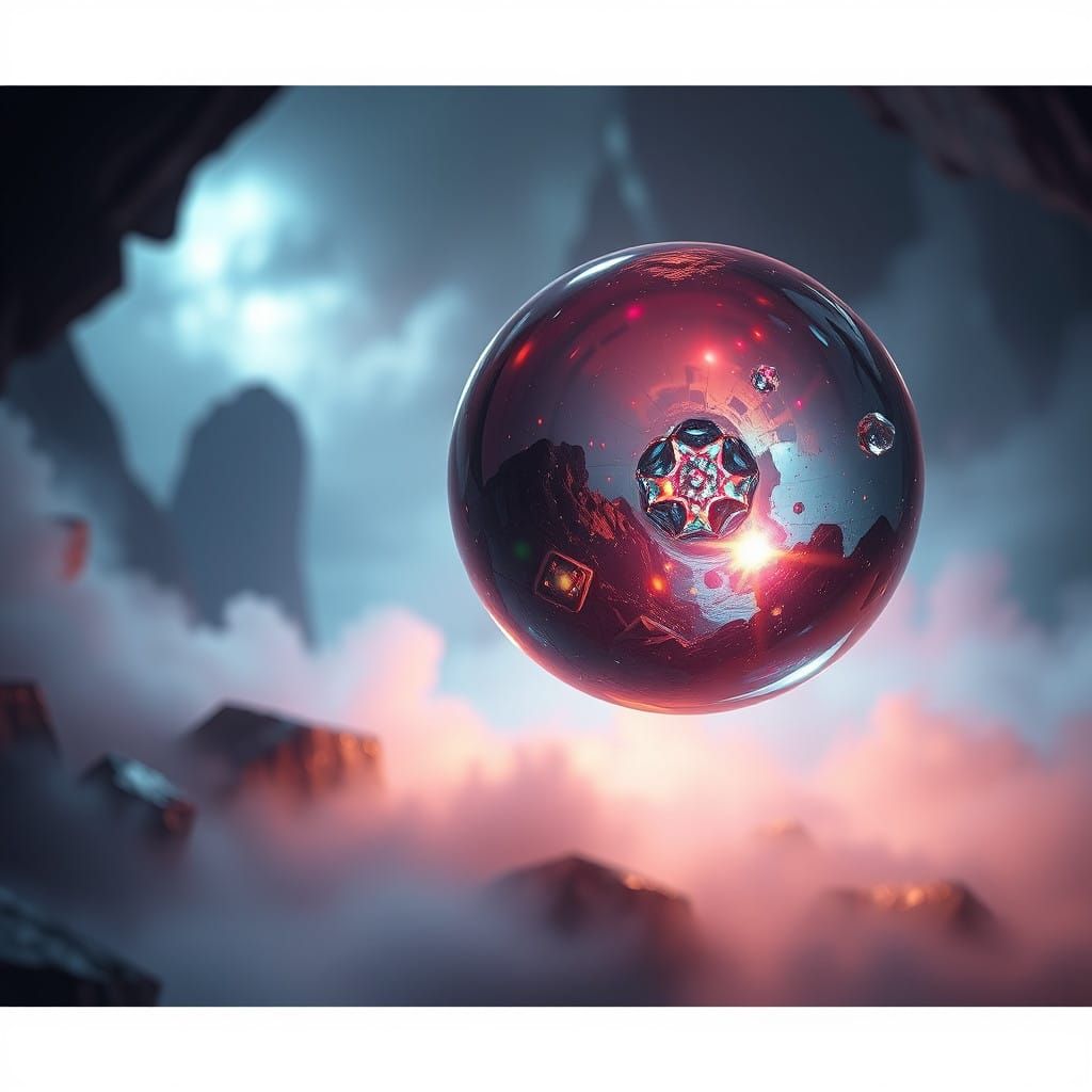 Majestic Glass Orb in Fantasy Concept Art Style