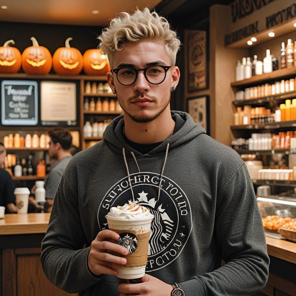 Handsome Young Guy with Tribal Tattoos and Trendy Outfit