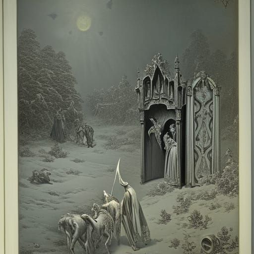 Vintage Holiday Billboards in Dark Fantasy Style