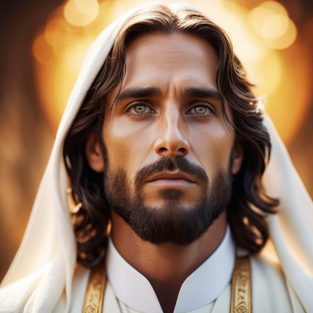 Elegant Jesus Christ in Modern Robe, Earthy Tones