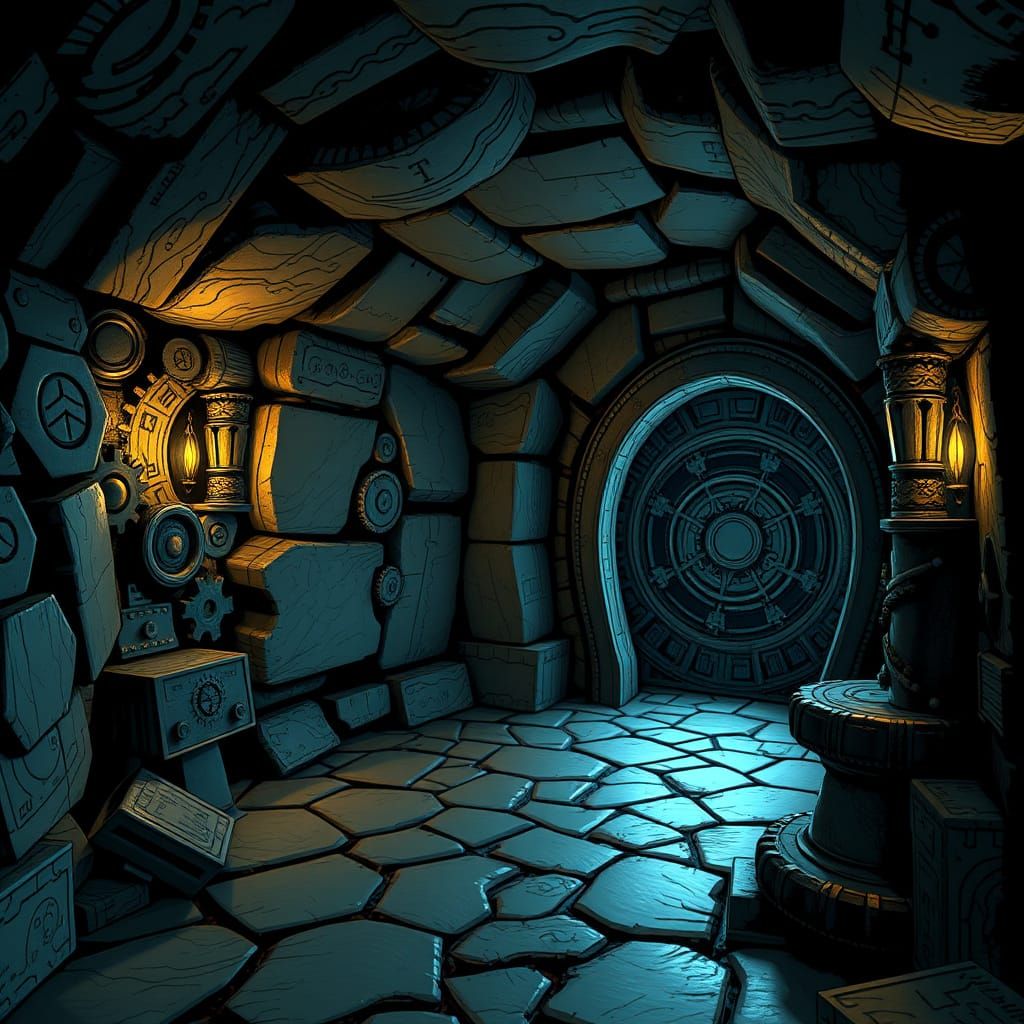 Ancient Dwemer Vault in a Western Tunnel of Kolskeggr Mine