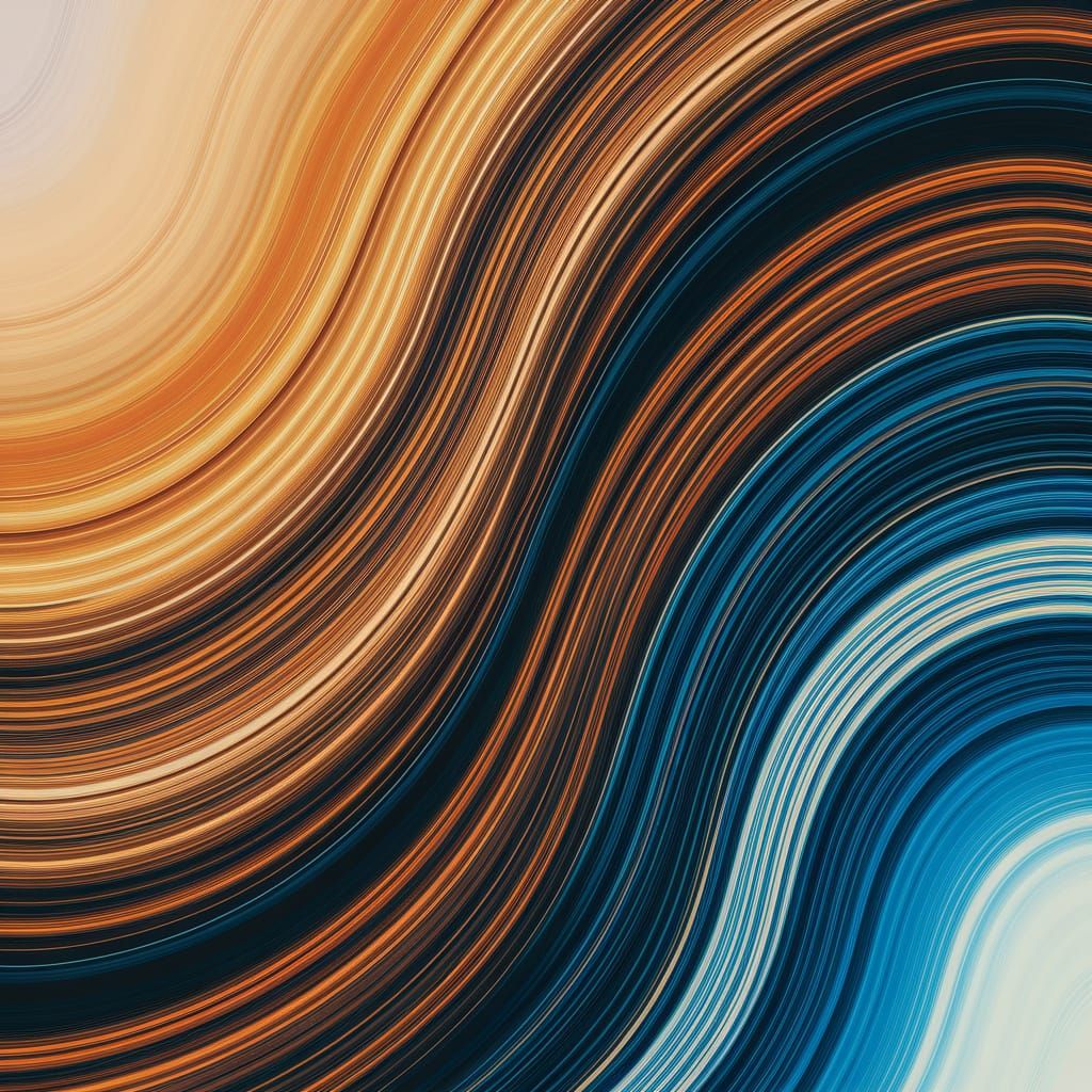 Vibrant Wild Spirit Abstract Art with Swirling Complementary...