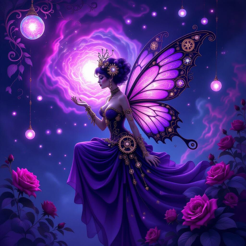 Steampunk Fairy in Baroque Nebula