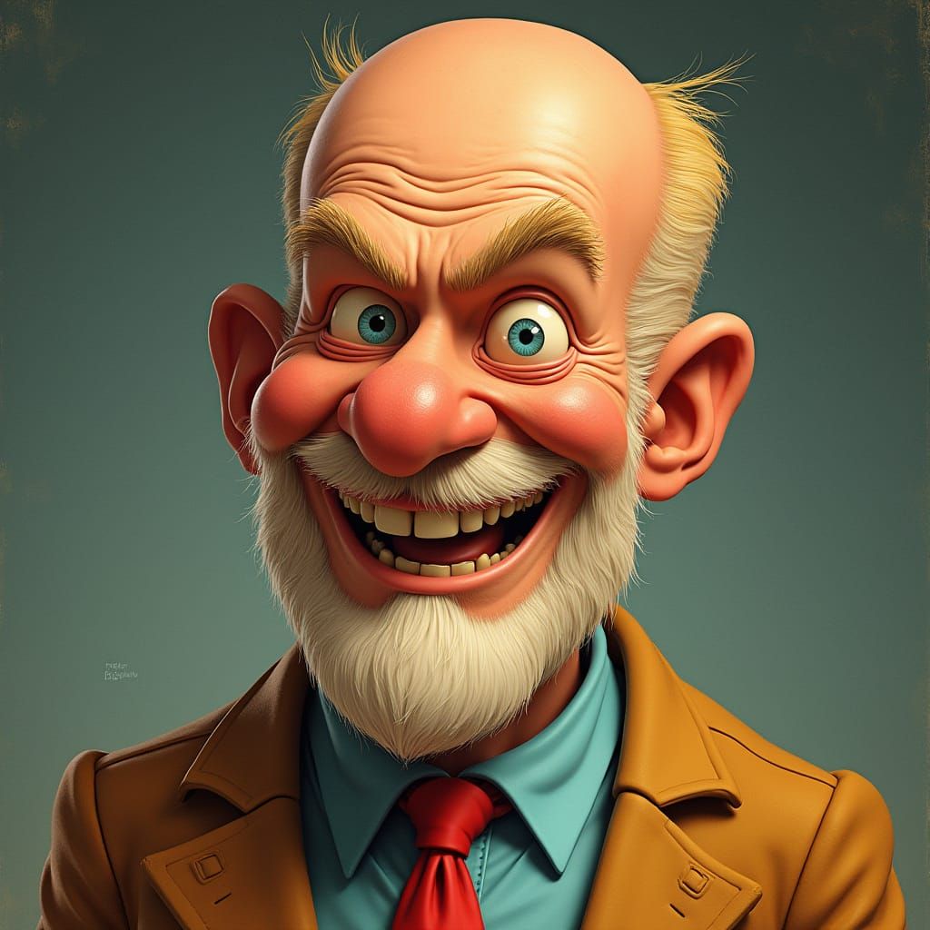 Fifties Cartoon Man in Sarcastic Pose, in Alfred E Neuman St...